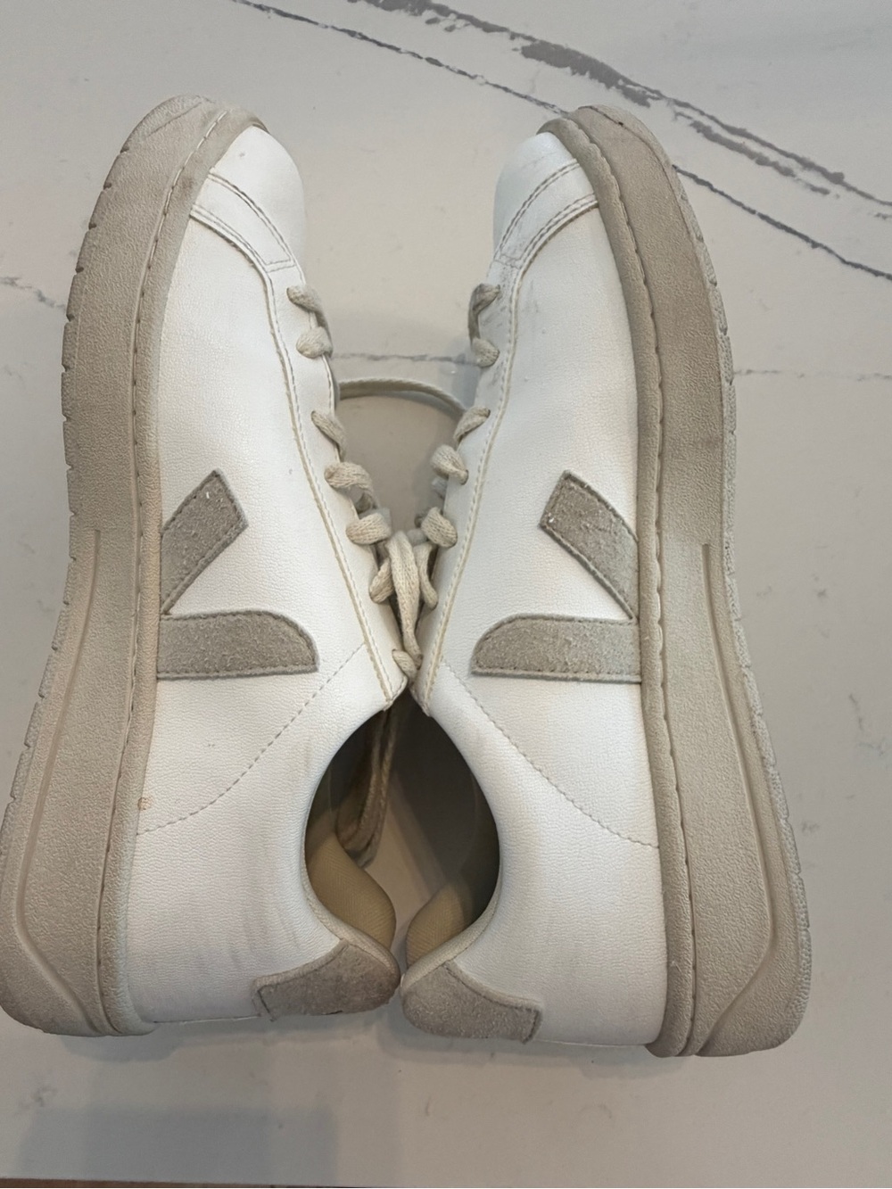 Veja Women’s White and Light Gray Low-Top Sneaker